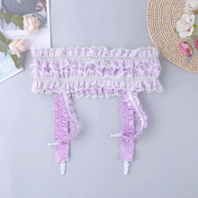 Load image into Gallery viewer, Sissy Panty Set (Purple Garter Belt + Panties)