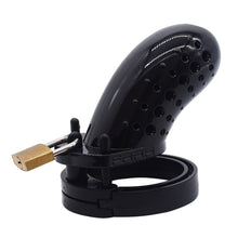 Load image into Gallery viewer, Black plastic chastity device