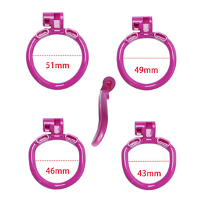 Sissy Purple Chastity Cage Rings