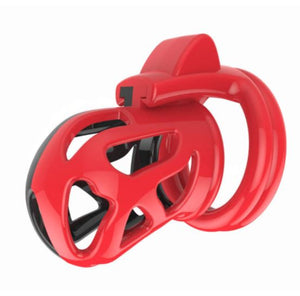 Plastic Male Chastity Cage In Red and Black