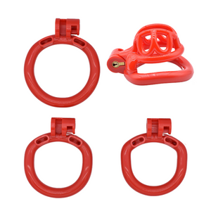Red Plastic Micro Chastity Device