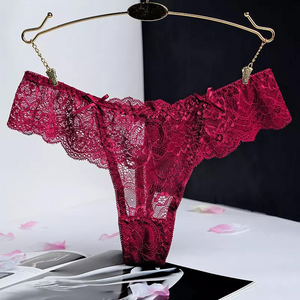 Wine Red Lace Thong - Men's Panties